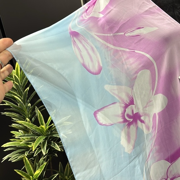 Pineapple Moon Wrap,elegant chiffon,coconut buttons,coverup,scarf,caftan,floral - Picture 2 of 9